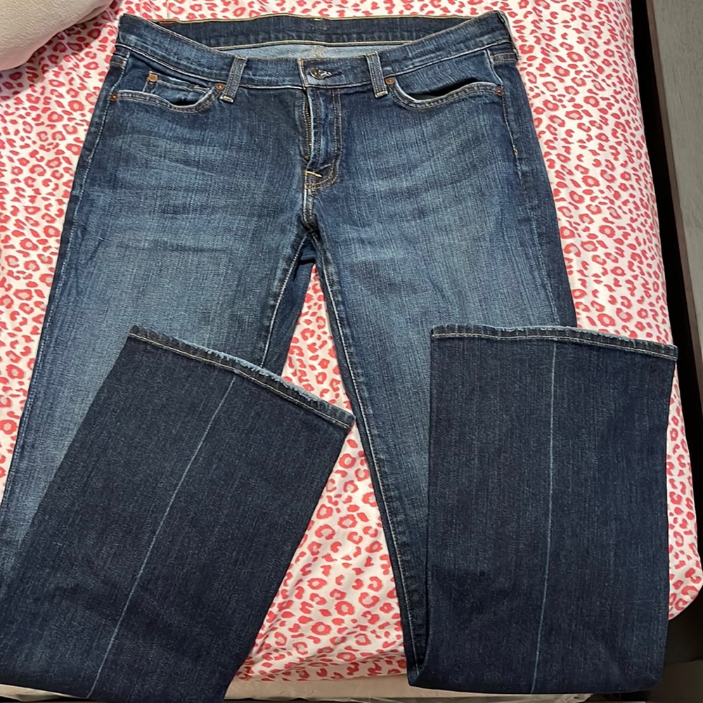 7 For All Mankind Women's Blue Boot Cut Jeans